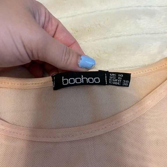 Boohoo Light pink sheer long sleeve top - Picture 3 of 4